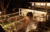 Ghirlanda luminoasa Craciun de exterior, instalatii luminoase profesionale contur casa, 14 m, cu 28  becuri led si globuri colorate/opace/transparente