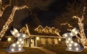 Iepure luminos de exterior 1,5m inaltime, figurina luminoasa Paste, iluminat festiv Paste, decoratiune gigant