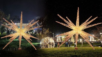 Stea luminoasa de exterior 4 m inaltime Steaua Nordului Ana, figurina gigant luminoasa, iluminat festiv Craciun