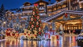 Brad luminos maxi complet decorat Crăciun 9 m înălțime Cookies for Christmas, brazi luminoși mari profesionali complet decorați pentru Crăciun, iluminat festiv profesional