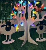 Copac luminos de exterior 3 m inaltime, copac luminos cu ouo, figurina luminoasa Paste de exterior, iluminat festiv Paste