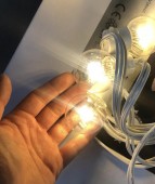 Ghirlanda luminoasa cablu alb, 5 m lungime, 10 becuri led clare, interconectabila 50 m, de exterior/interior