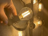 Ghirlanda luminoasa cu becuri led cu filament tip Edison 4w, de exterior, 50 m lungime, 50 becuri led 