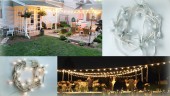 Ghirlanda Luminoasa de Exterior cu Glob Policarbonat, Cablu Alb, Lungime 10m cu 2Bec/m, Glob Transparent.