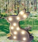 Iepure luminos de exterior 1,5m inaltime, figurina luminoasa Paste, iluminat festiv Paste, decoratiune gigant