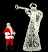 Inger luminos de exterior 3,5 m inaltime, figurina luminoasa exterior Craciun, decoratiune luminoasa Craciun cu flash, iluminat festiv