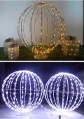 Sfera luminoasa cu leduri de exterior, 1,2 m inaltime, model gigant, structura metalica dura, decoratiuni luminoase de exterior, iluminat festiv